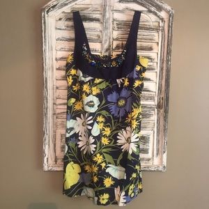 Rebecca Taylor Embellished Flower Mini Dress